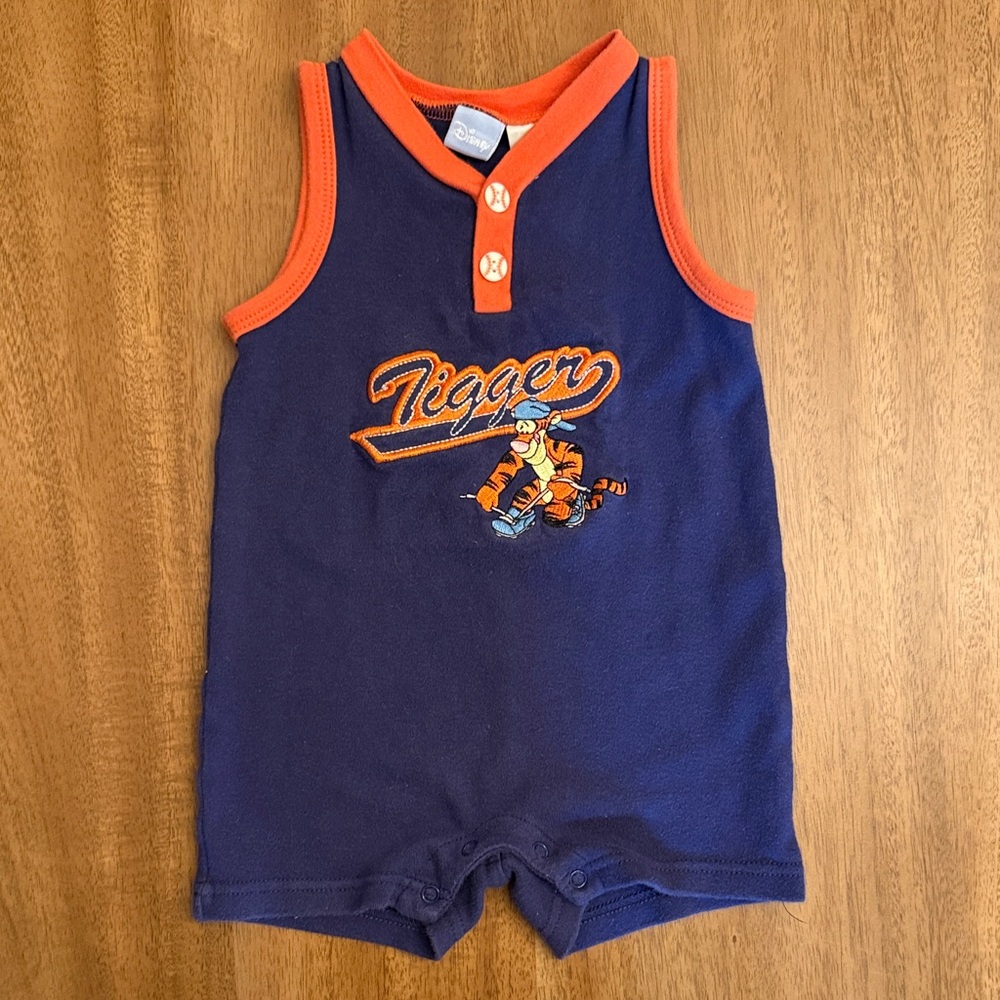 SOLD! Tigger Baby Romper in Blue and Orange